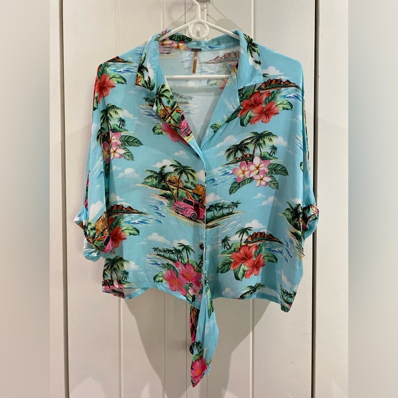 Harlow cropped blouse with ties - Picture 1 of 6